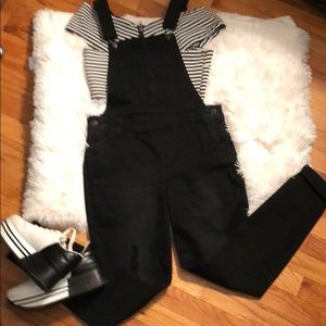 Black Vanilla Star Overalls w/ Frayed holes